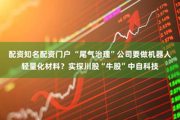 配资知名配资门户 “尾气治理”公司要做机器人轻量化材料？实探川股“牛股”中自科技